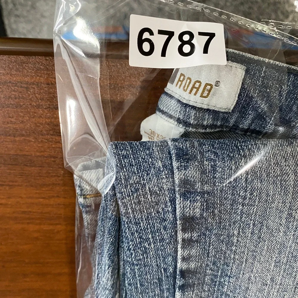 Road Mens Straight Leg Jeans Blue Medium Wash Stretch Denim 30x30